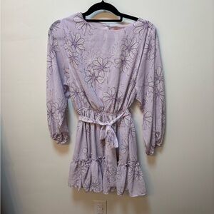 Flying Tomato Lavender Floral Long Sleeve Dress